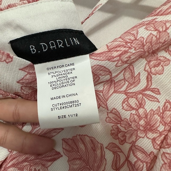 B Darlin Juniors Flutter Sleeve Floral Mini Summer Dress, Pink, Size 1/2 $69 NwT - Picture 10 of 16